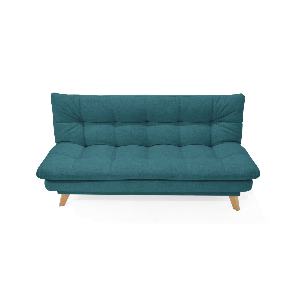 Sofá Cama Munich Petróleo Eureka y Matiz Natural 180x85cm de Tres Puestos Reclinable sin Apoya Brazos