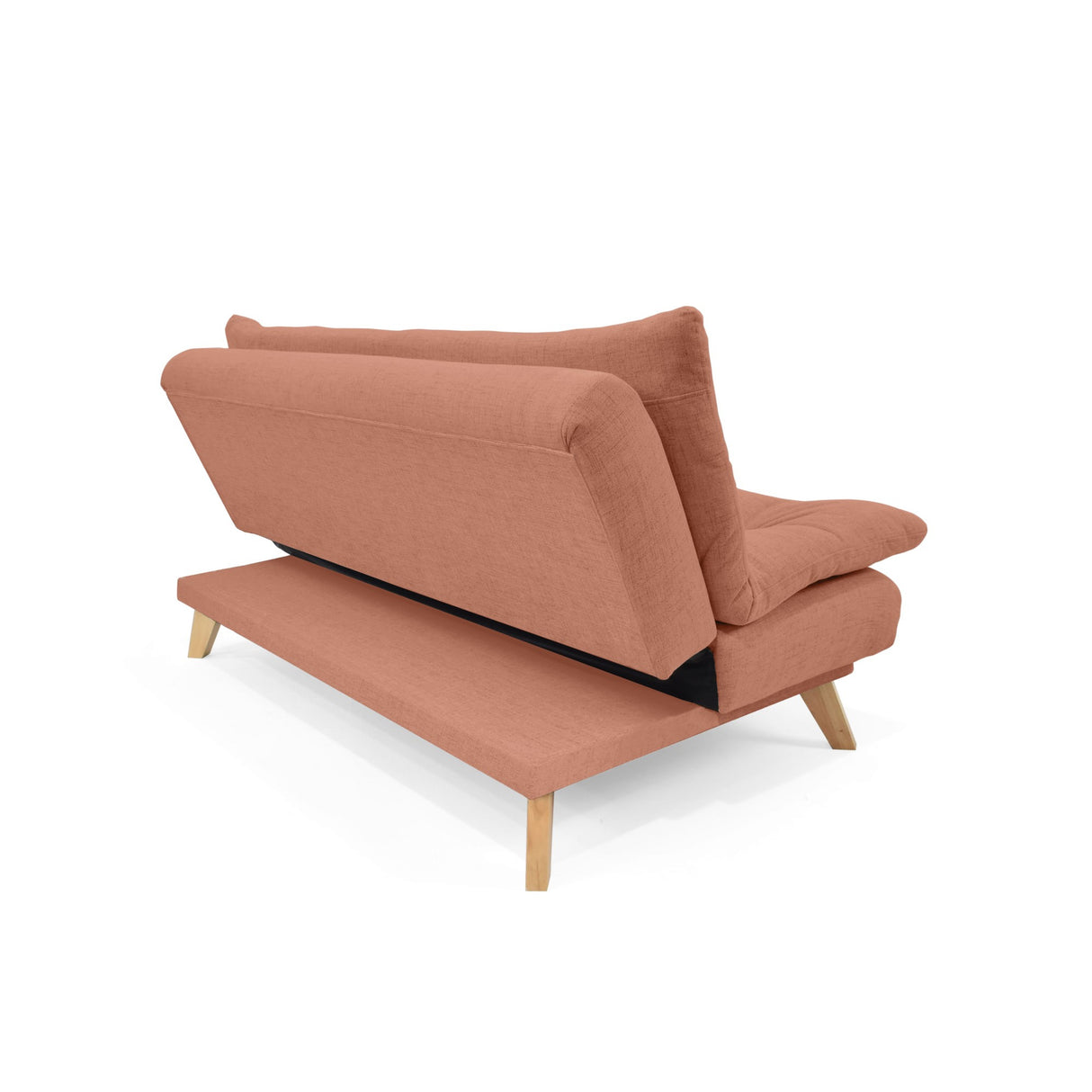 Sofá Cama Munich Salmón Dicosta y Matiz Natural 180x85cm de Tres Puestos Reclinable sin Apoya Brazos