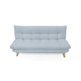 Sofá Cama Munich Plata Eureka y Matiz Natural 180x85cm de Tres Puestos Reclinable sin Apoya Brazos