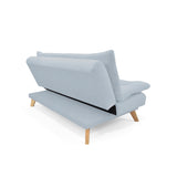 Sofá Cama Munich Plata Eureka y Matiz Natural 180x85cm de Tres Puestos Reclinable sin Apoya Brazos