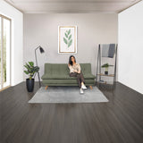 Sofá Cama Munich Verde Shaggy y Matiz Natural 180x85cm de Tres Puestos Reclinable sin Apoya Brazos