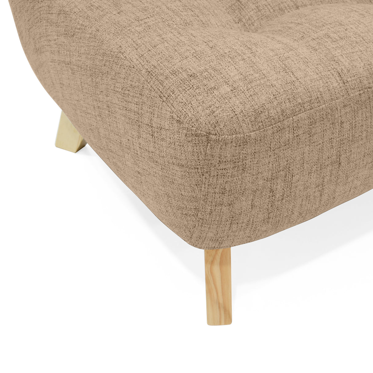 Sofá Navara Beige Dicosta y Matiz Natural 121x82cm de Dos Puestos sin Apoya Brazos