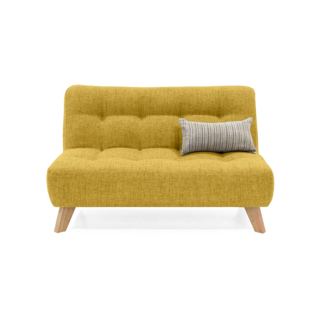 Sofá Navara Mostaza Dicosta y Matiz Natural 121x82cm de Dos Puestos sin Apoya Brazos