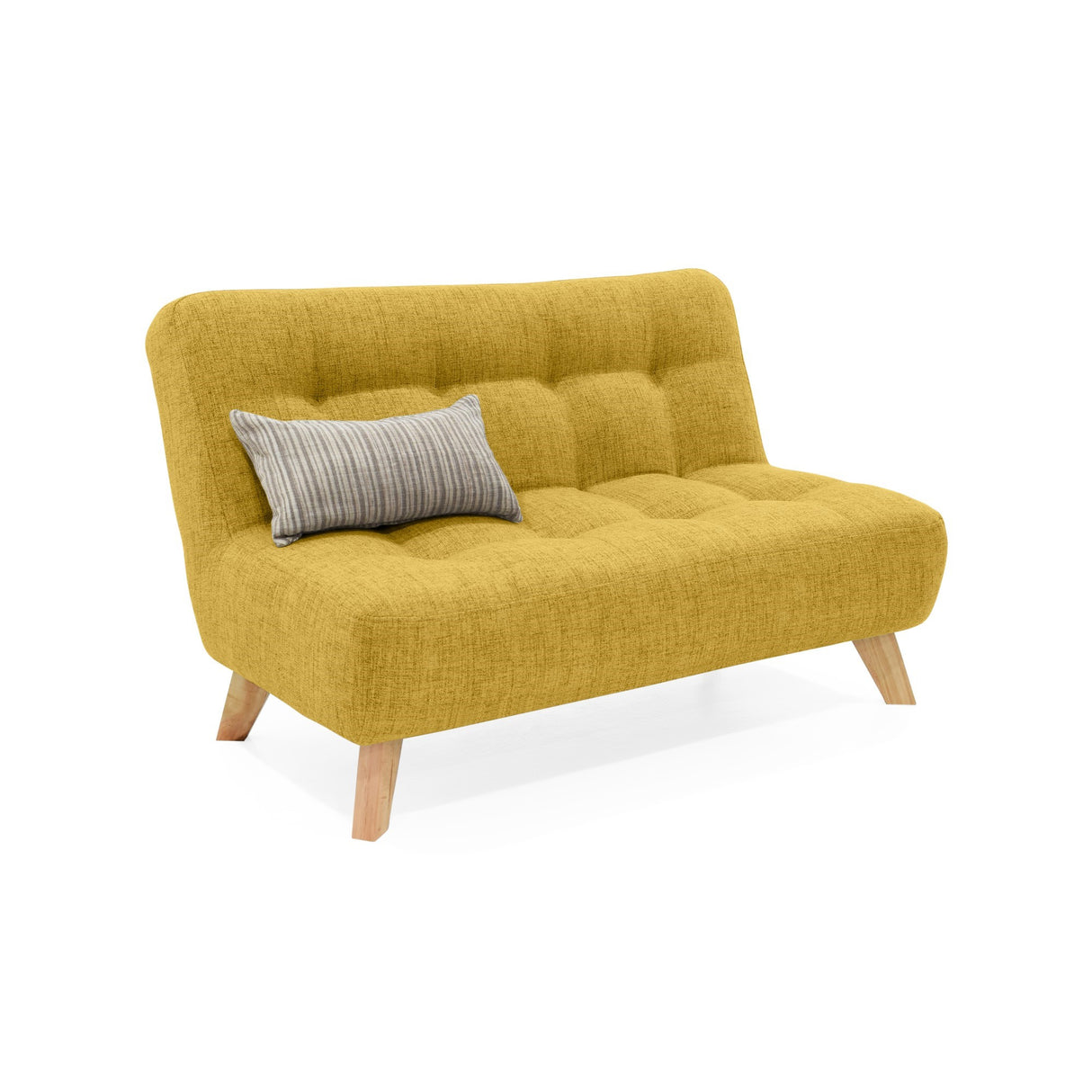 Sofá Navara Mostaza Dicosta y Matiz Natural 121x82cm de Dos Puestos sin Apoya Brazos