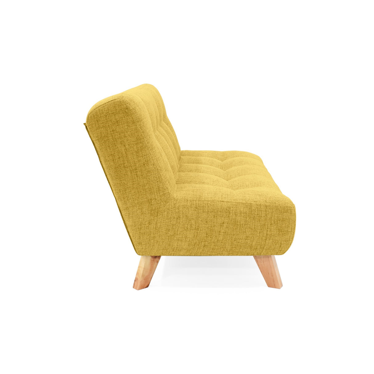 Sofá Navara Mostaza Dicosta y Matiz Natural 121x82cm de Dos Puestos sin Apoya Brazos