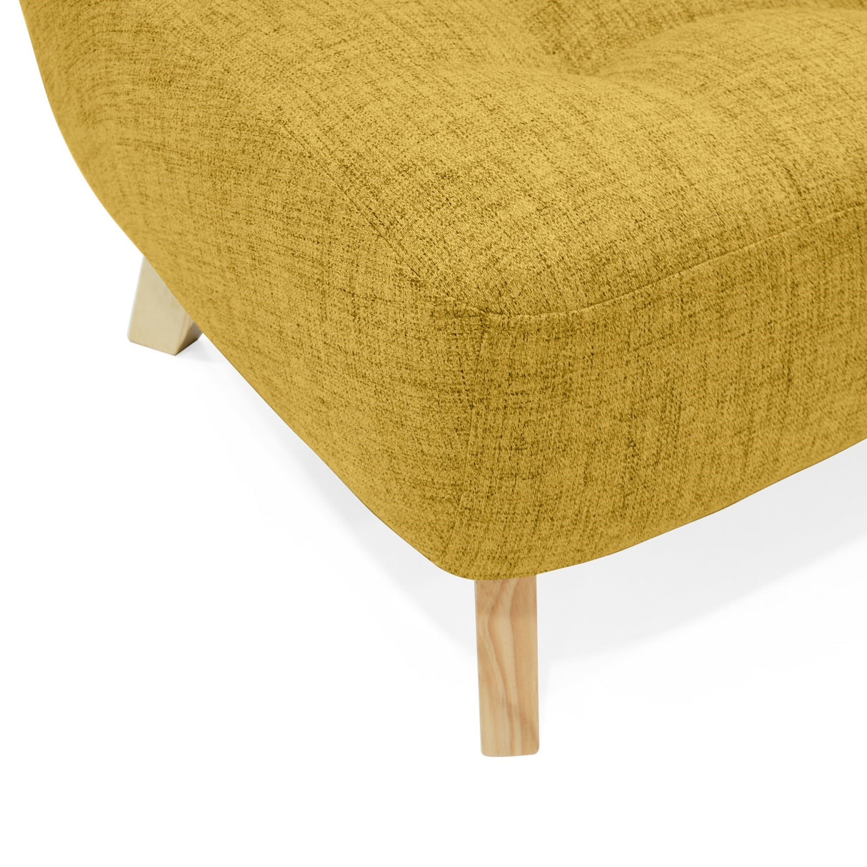 Sofá Navara Mostaza Dicosta y Matiz Natural 121x82cm de Dos Puestos sin Apoya Brazos