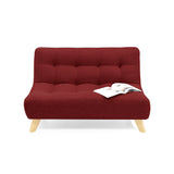 Sofá Navara Rojo Duster y Matiz Natural 121x82cm de Dos Puestos sin Apoya Brazos
