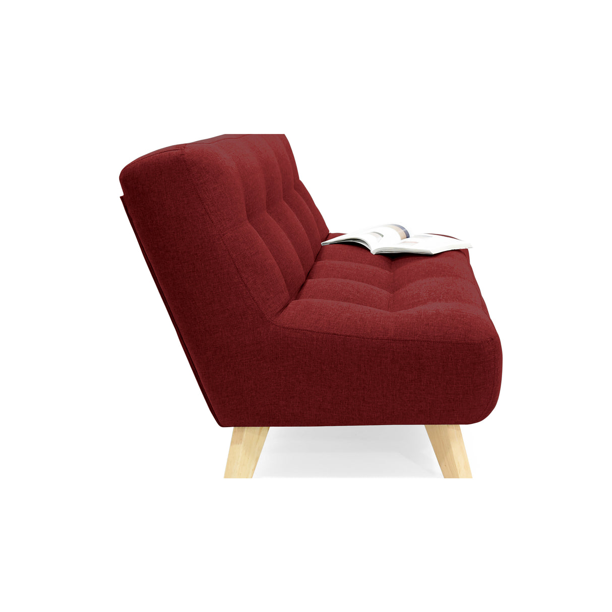 Sofá Navara Rojo Duster y Matiz Natural 121x82cm de Dos Puestos sin Apoya Brazos
