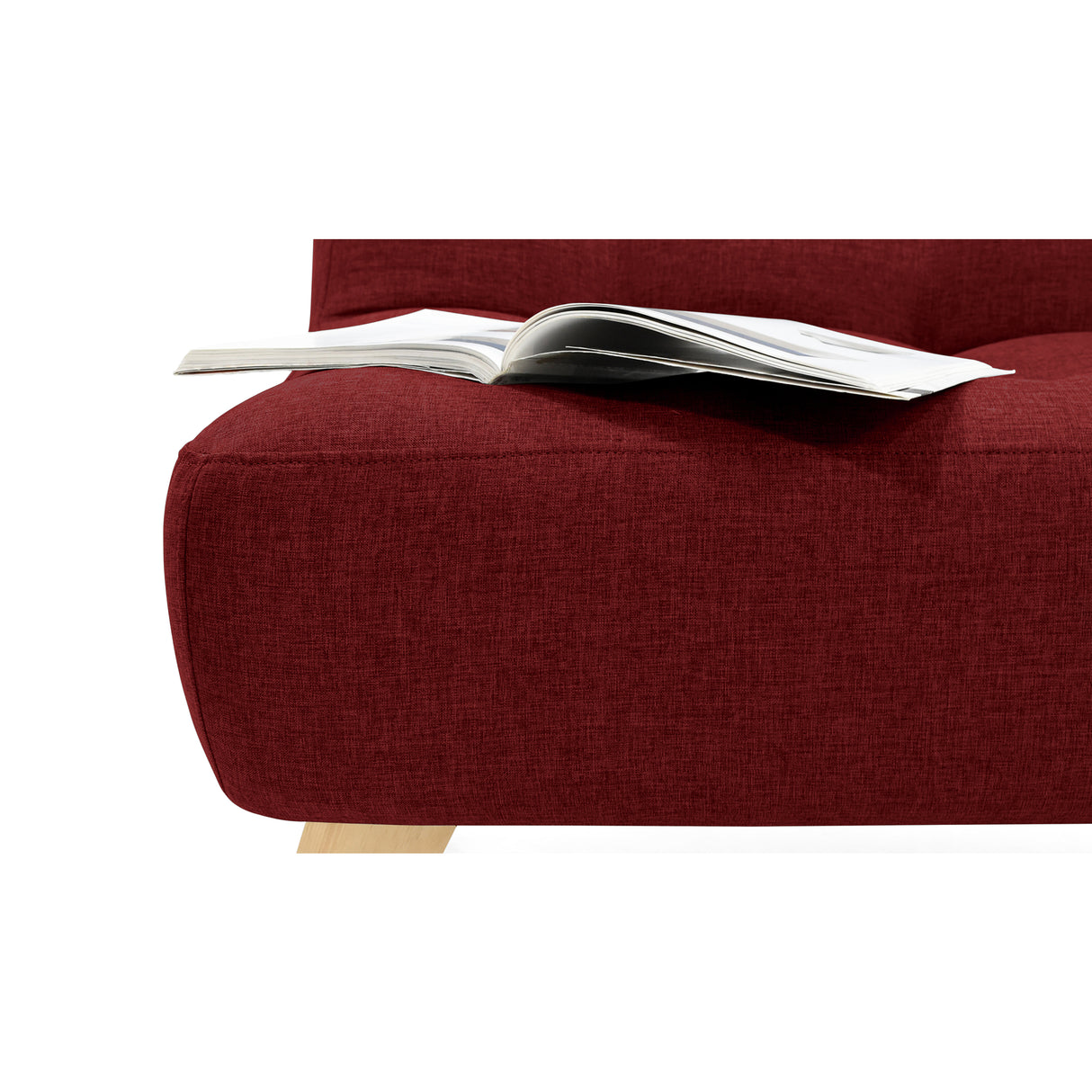 Sofá Navara Rojo Duster y Matiz Natural 121x82cm de Dos Puestos sin Apoya Brazos