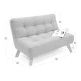 Sofá Navara Rojo Duster y Matiz Natural 121x82cm de Dos Puestos sin Apoya Brazos
