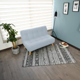Sofá Navara Plata Eureka y Matiz Natural 121x82cm de Dos Puestos sin Apoya Brazos