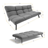 Sofá Cama Nivala Mostaza Denver y Metálico Negro 187x83cm de Tres Puestos Reclinable sin Apoya Brazos
