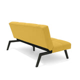 Sofá Cama Nivala Mostaza Denver y Metálico Negro 187x83cm de Tres Puestos Reclinable sin Apoya Brazos
