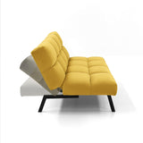 Sofá Cama Nivala Mostaza Denver y Metálico Negro 187x83cm de Tres Puestos Reclinable sin Apoya Brazos