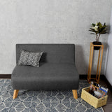 Sofá Nova Gris Duster y Matiz Natural 100x70cm de Dos Puestos sin Apoya Brazos