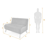 Sofá Nova Gris Duster y Matiz Natural 100x70cm de Dos Puestos sin Apoya Brazos