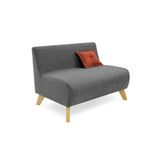 Sofá Nova Gris Duster y Matiz Natural 100x70cm de Dos Puestos sin Apoya Brazos