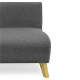 Sofá Nova Gris Duster y Matiz Natural 100x70cm de Dos Puestos sin Apoya Brazos