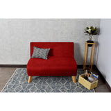 Sofá Nova Rojo Duster y Matiz Natural 100x70cm de Dos Puestos sin Apoya Brazos