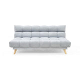 Sofá Cama Nubo Plata Sky y Matiz Natural 178x82cm de Tres Puestos Reclinable sin Apoya Brazos
