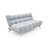 Sofá Cama Nubo Plata Sky y Matiz Natural 178x82cm de Tres Puestos Reclinable sin Apoya Brazos