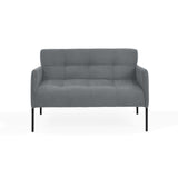 Sofá Olivia Gris Denver y Metálico Negro 116x76cm de Dos Puestos con Apoya Brazos
