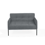 Sofá Olivia Gris Denver y Metálico Negro 116x76cm de Dos Puestos con Apoya Brazos