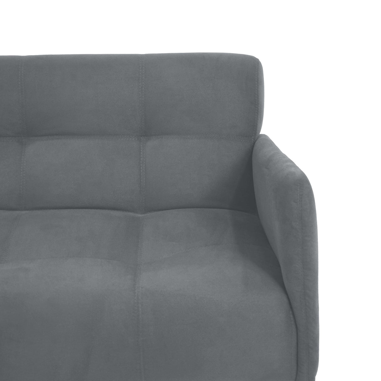 Sofá Olivia Gris Denver y Metálico Negro 116x76cm de Dos Puestos con Apoya Brazos