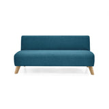 Sofá Oslo Azul Duster y Matiz Natural 150x70cm de Tres Puestos sin Apoya Brazos