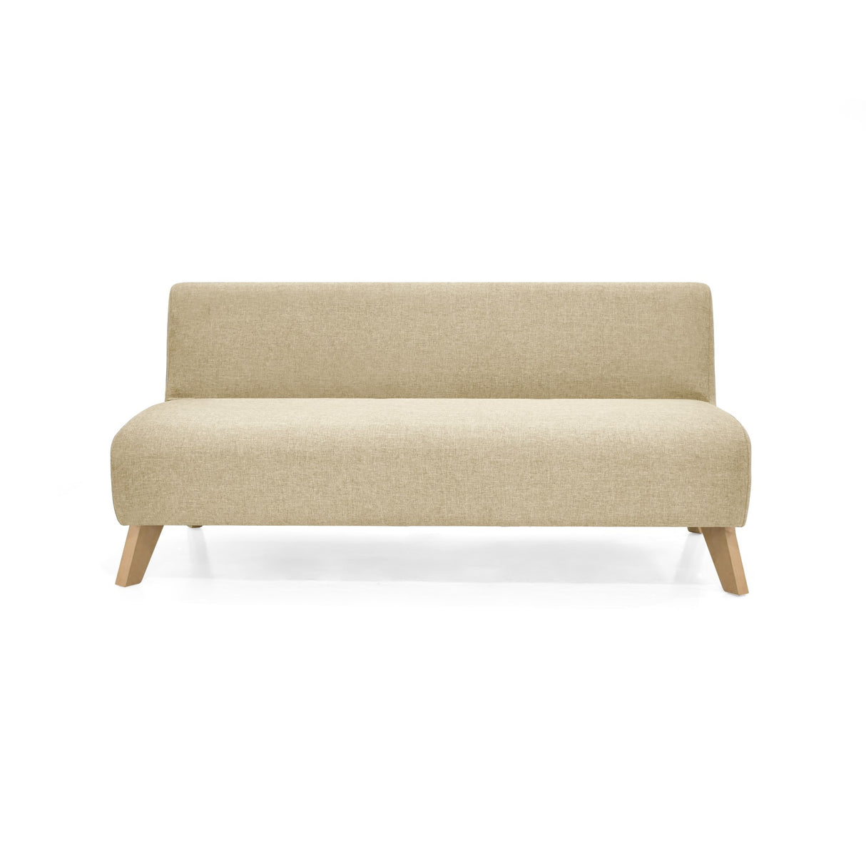 Sofá Oslo Beige Duster y Matiz Natural 150x70cm de Tres Puestos sin Apoya Brazos