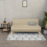 Sofá Oslo Beige Duster y Matiz Natural 150x70cm de Tres Puestos sin Apoya Brazos