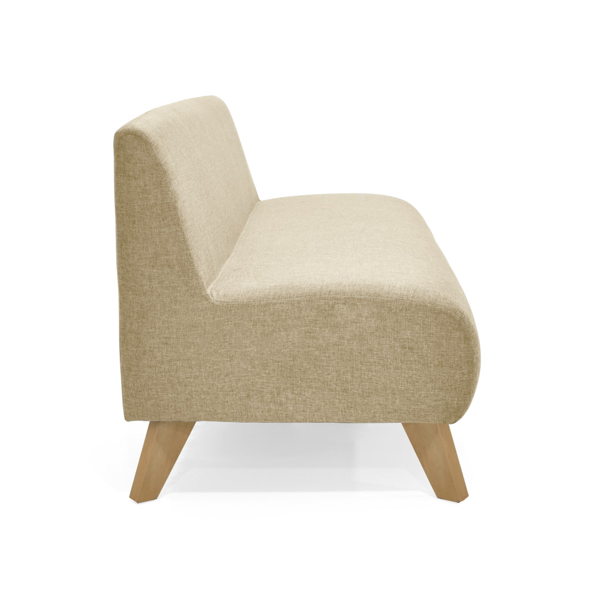 Sofá Oslo Beige Duster y Matiz Natural 150x70cm de Tres Puestos sin Apoya Brazos