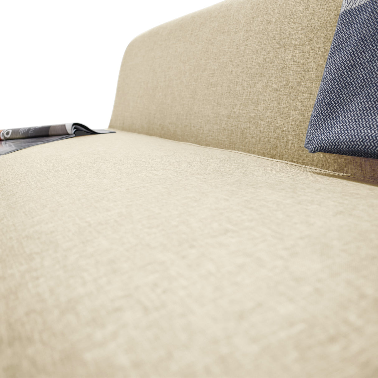 Sofá Oslo Beige Duster y Matiz Natural 150x70cm de Tres Puestos sin Apoya Brazos