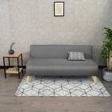 Sofá Oslo Gris Duster y Matiz Natural 150x70cm de Tres Puestos sin Apoya Brazos
