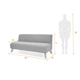 Sofá Oslo Gris Duster y Matiz Natural 150x70cm de Tres Puestos sin Apoya Brazos