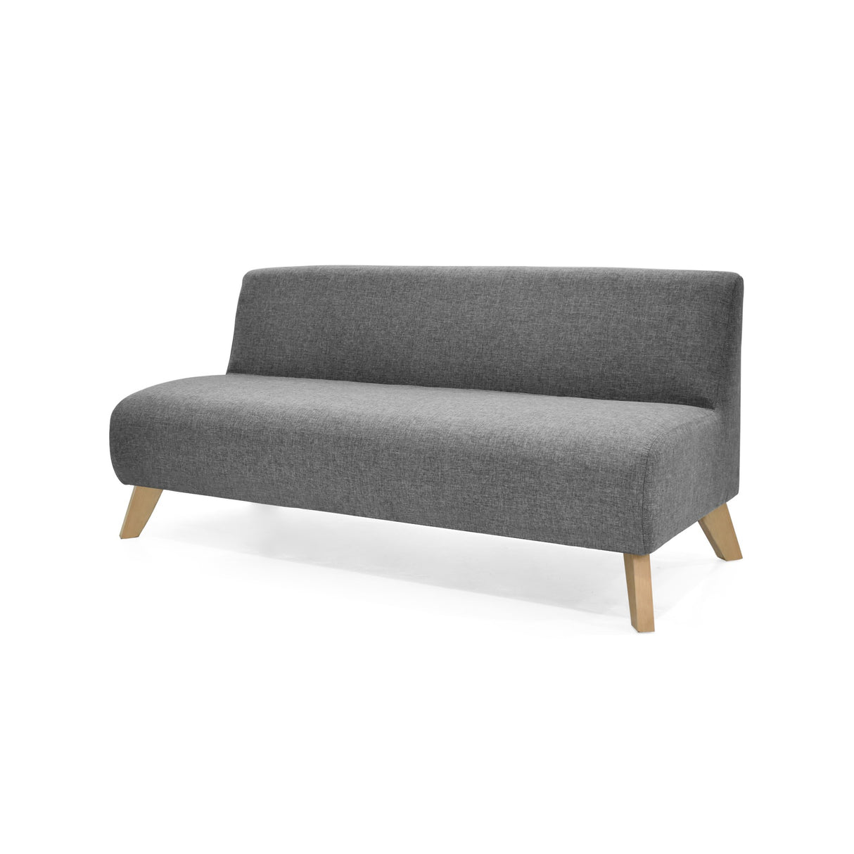 Sofá Oslo Gris Duster y Matiz Natural 150x70cm de Tres Puestos sin Apoya Brazos