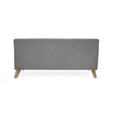 Sofá Oslo Gris Duster y Matiz Natural 150x70cm de Tres Puestos sin Apoya Brazos