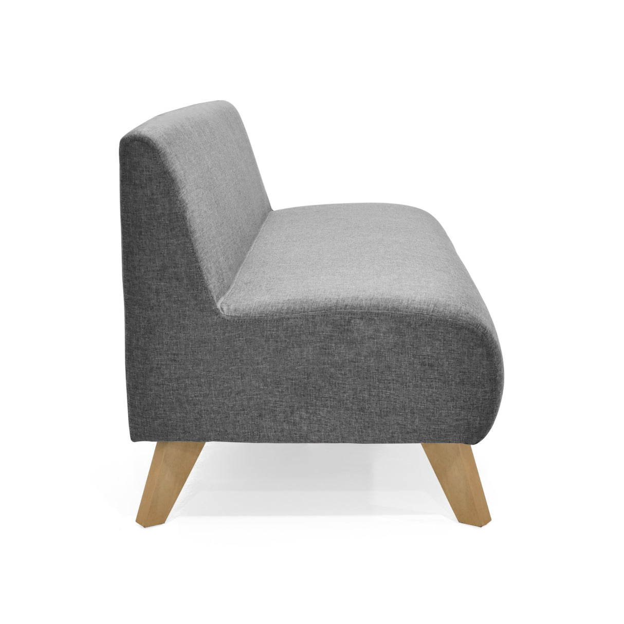 Sofá Oslo Gris Duster y Matiz Natural 150x70cm de Tres Puestos sin Apoya Brazos