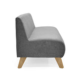 Sofá Oslo Gris Duster y Matiz Natural 150x70cm de Tres Puestos sin Apoya Brazos