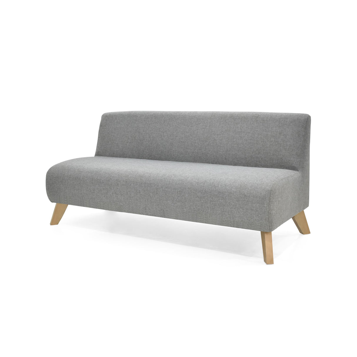 Sofá Oslo Plata Duster y Matiz Natural 150x70cm de Tres Puestos sin Apoya Brazos