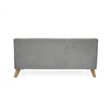 Sofá Oslo Plata Duster y Matiz Natural 150x70cm de Tres Puestos sin Apoya Brazos