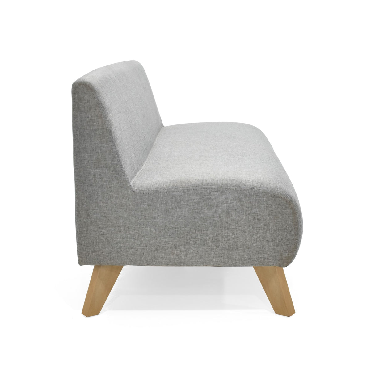 Sofá Oslo Plata Duster y Matiz Natural 150x70cm de Tres Puestos sin Apoya Brazos