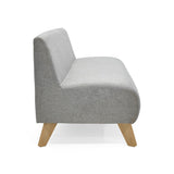 Sofá Oslo Plata Duster y Matiz Natural 150x70cm de Tres Puestos sin Apoya Brazos