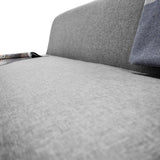 Sofá Oslo Plata Duster y Matiz Natural 150x70cm de Tres Puestos sin Apoya Brazos