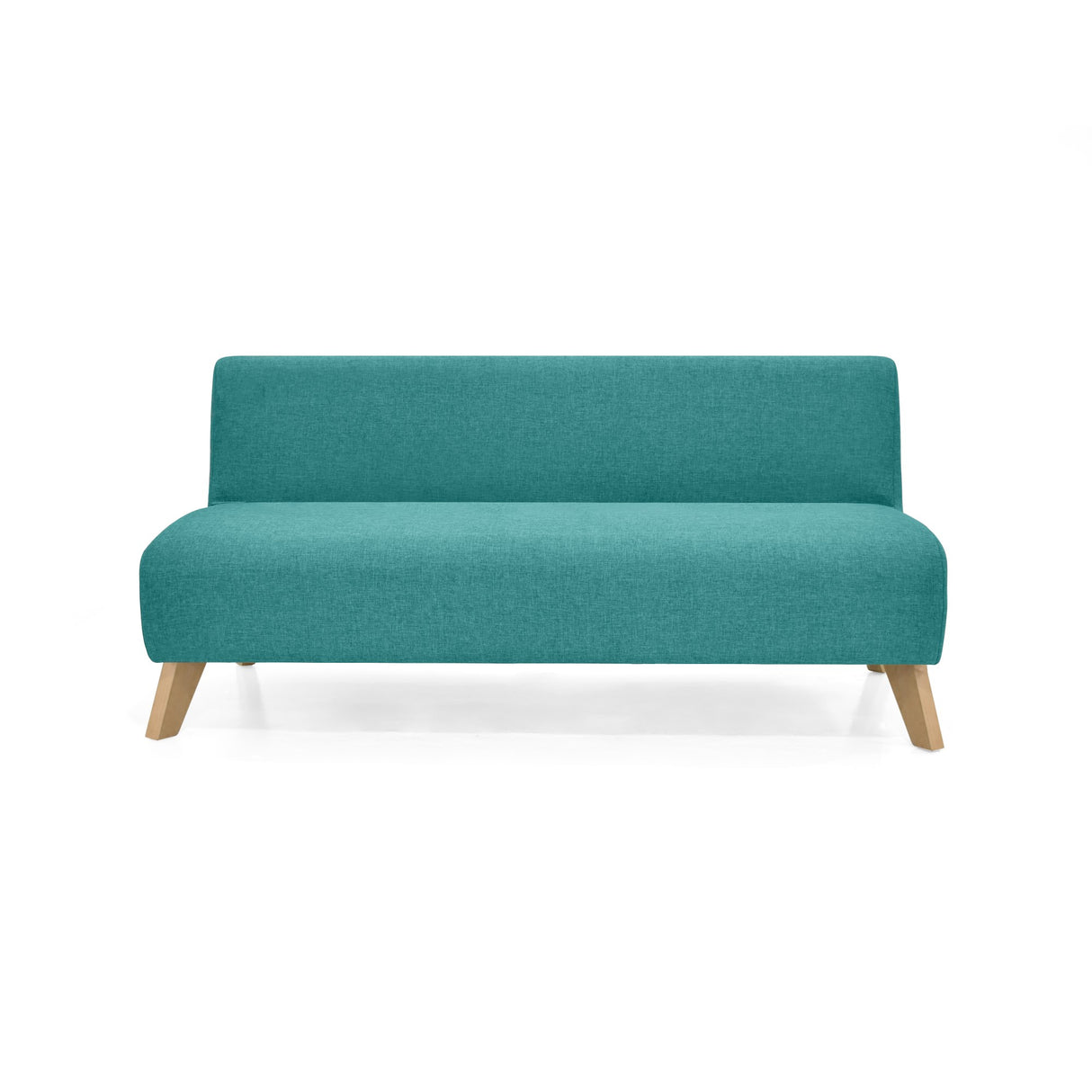 Sofá Oslo Turquesa Duster y Matiz Natural 150x70cm de Tres Puestos sin Apoya Brazos