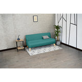 Sofá Oslo Turquesa Duster y Matiz Natural 150x70cm de Tres Puestos sin Apoya Brazos