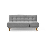 Sofá Cama Petra Gris Sky y Matiz Caoba 177x83cm de Tres Puestos Reclinable sin Apoya Brazos