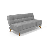 Sofá Cama Petra Gris Sky y Matiz Caoba 177x83cm de Tres Puestos Reclinable sin Apoya Brazos