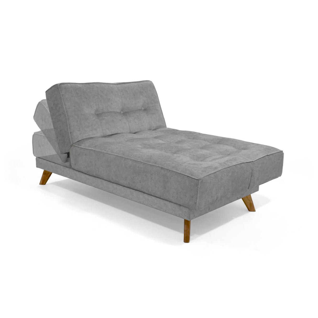 Sofá Cama Petra Gris Sky y Matiz Caoba 177x83cm de Tres Puestos Reclinable sin Apoya Brazos