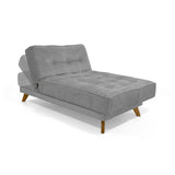 Sofá Cama Petra Gris Sky y Matiz Caoba 177x83cm de Tres Puestos Reclinable sin Apoya Brazos